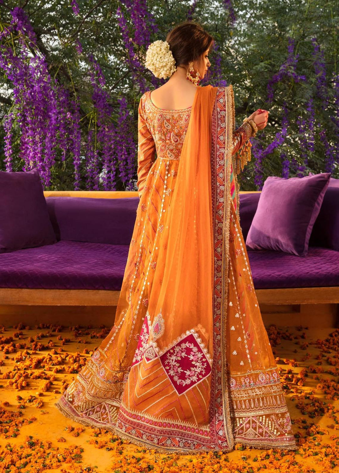 Khaab By Qalamkar Embroidered Chiffon Suits Unstitched 3 Piece QLM22K KF-05 Rumaisa - Festive Collection