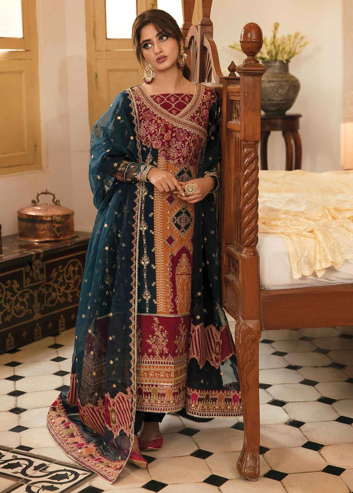 Khaab by Qalamkar Embroidered  Suits Unstitched 3 Piece QLM22-K2 NF-07 Zarnish - Luxury Formals Collection