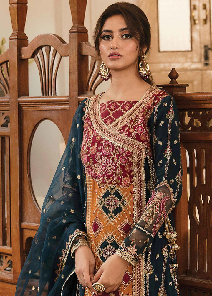 Khaab by Qalamkar Embroidered  Suits Unstitched 3 Piece QLM22-K2 NF-07 Zarnish - Luxury Formals Collection
