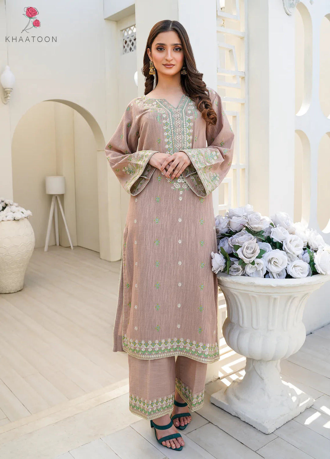 Khaatoon Clothing Pret Embroidered Cotton Karandi 2 Piece Suit Sitara