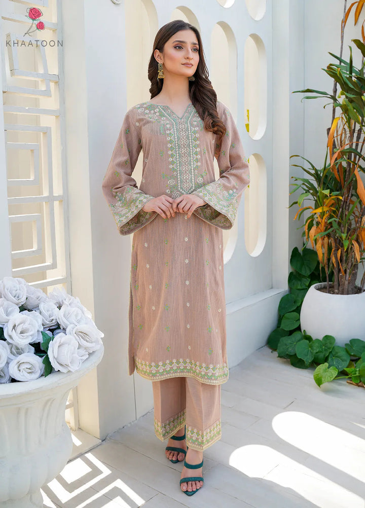 Khaatoon Clothing Pret Embroidered Cotton Karandi 2 Piece Suit Sitara