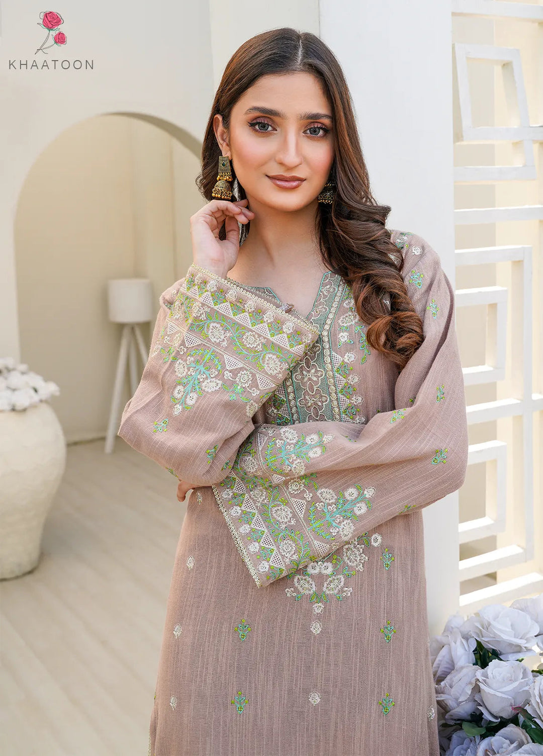 Khaatoon Clothing Pret Embroidered Cotton Karandi 2 Piece Suit Sitara