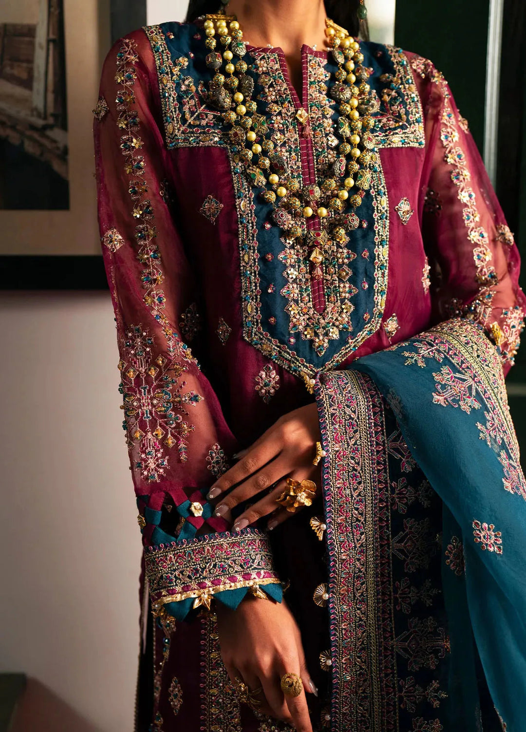 Khatoon By Eleshia Embroidered Organza Suit Unstitched 3 Piece ELS24K Sahiba - Luxury Collection