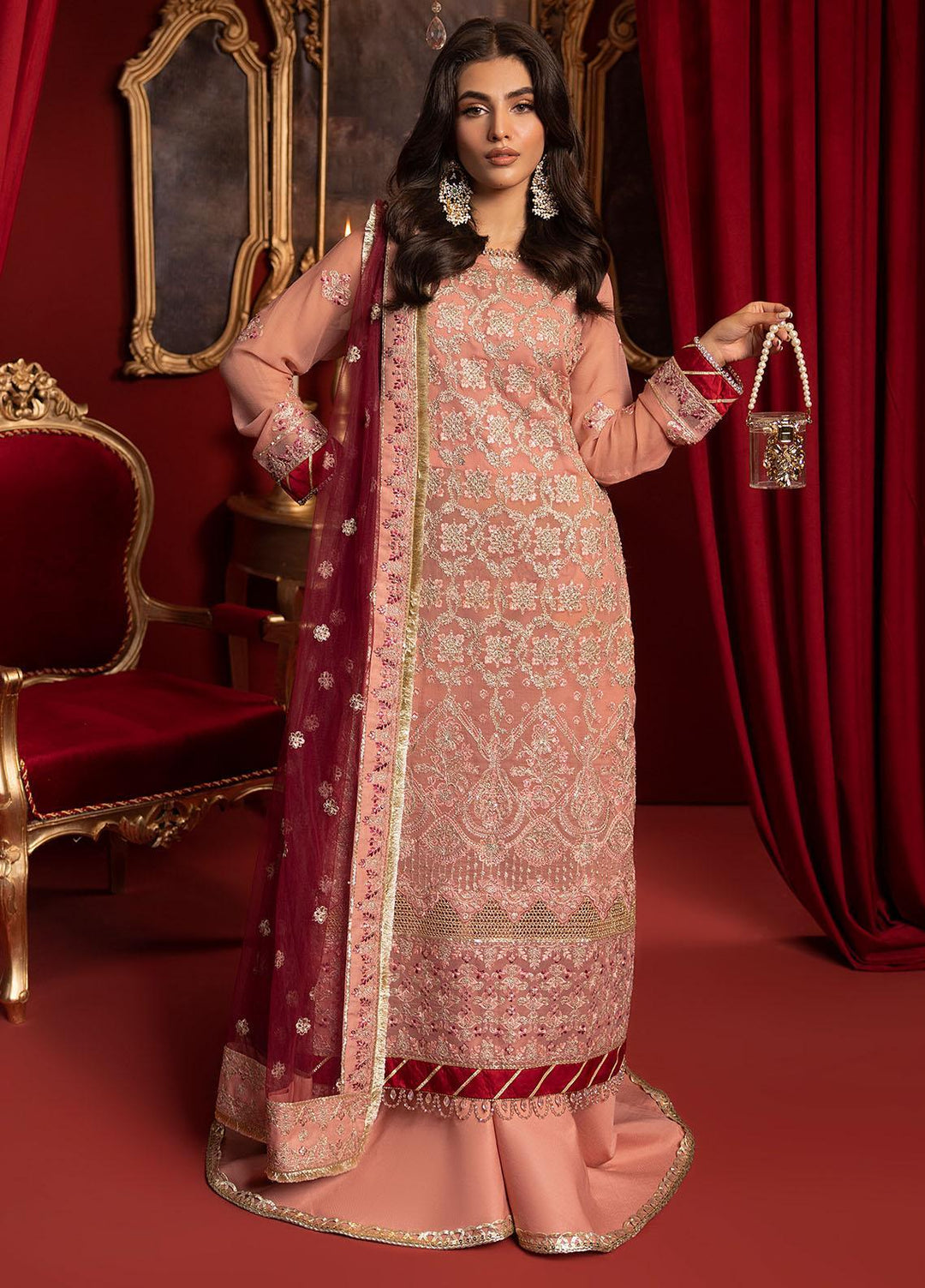 Khawab Deeda By Sahane Embroidered Chiffon Suits Unstitched 4 Piece SNE23KD KD-1101 Dutchess - Formal Collection