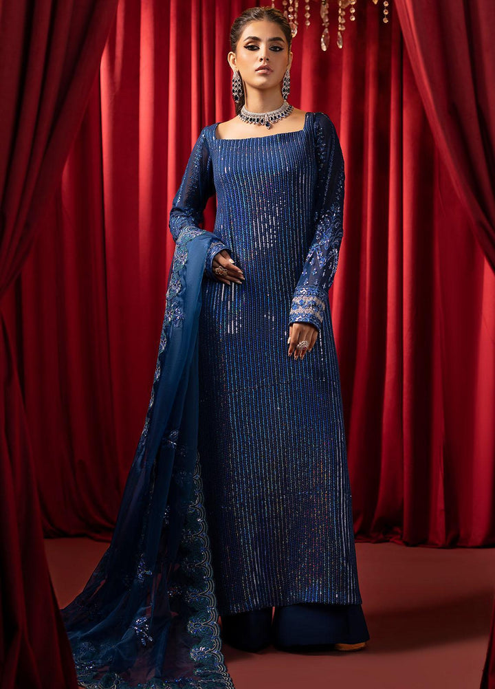 Khawab Deeda By Sahane Embroidered Chiffon Suits Unstitched 4 Piece SNE23KD KD-1107 Moonlight - Formal Collection