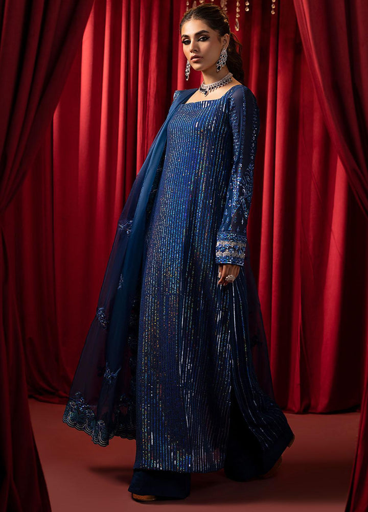 Khawab Deeda By Sahane Embroidered Chiffon Suits Unstitched 4 Piece SNE23KD KD-1107 Moonlight - Formal Collection