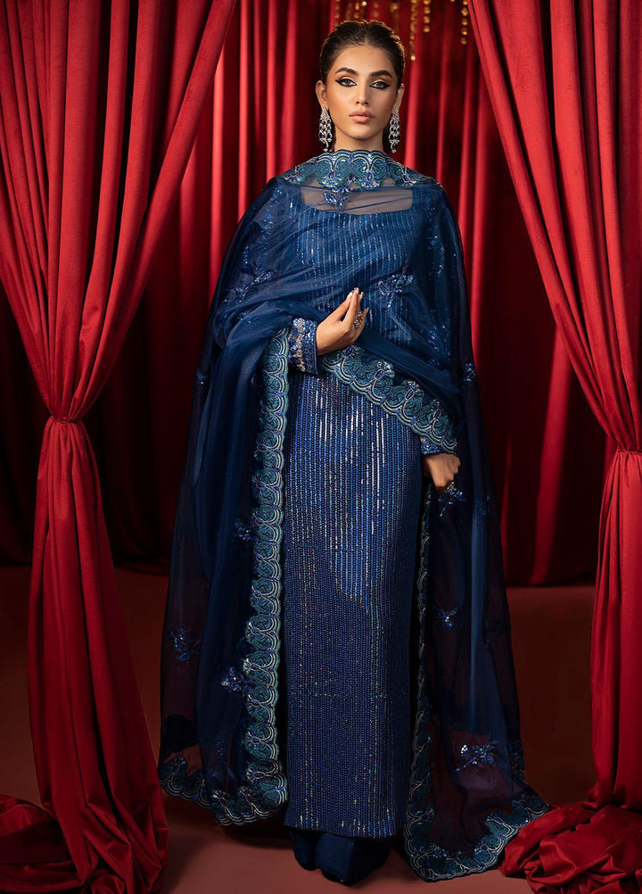 Khawab Deeda By Sahane Embroidered Chiffon Suits Unstitched 4 Piece SNE23KD KD-1107 Moonlight - Formal Collection