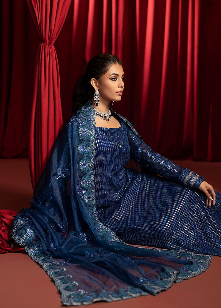 Khawab Deeda By Sahane Embroidered Chiffon Suits Unstitched 4 Piece SNE23KD KD-1107 Moonlight - Formal Collection