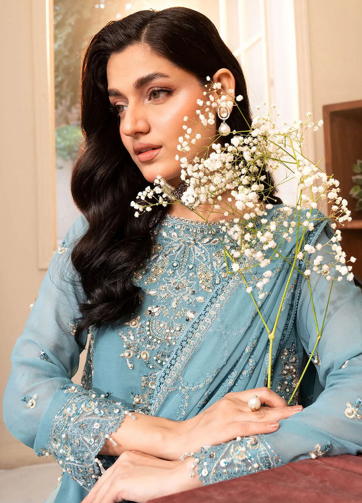 Khurshid Pret Embroidered Chiffon 3 Piece Suit Skyla