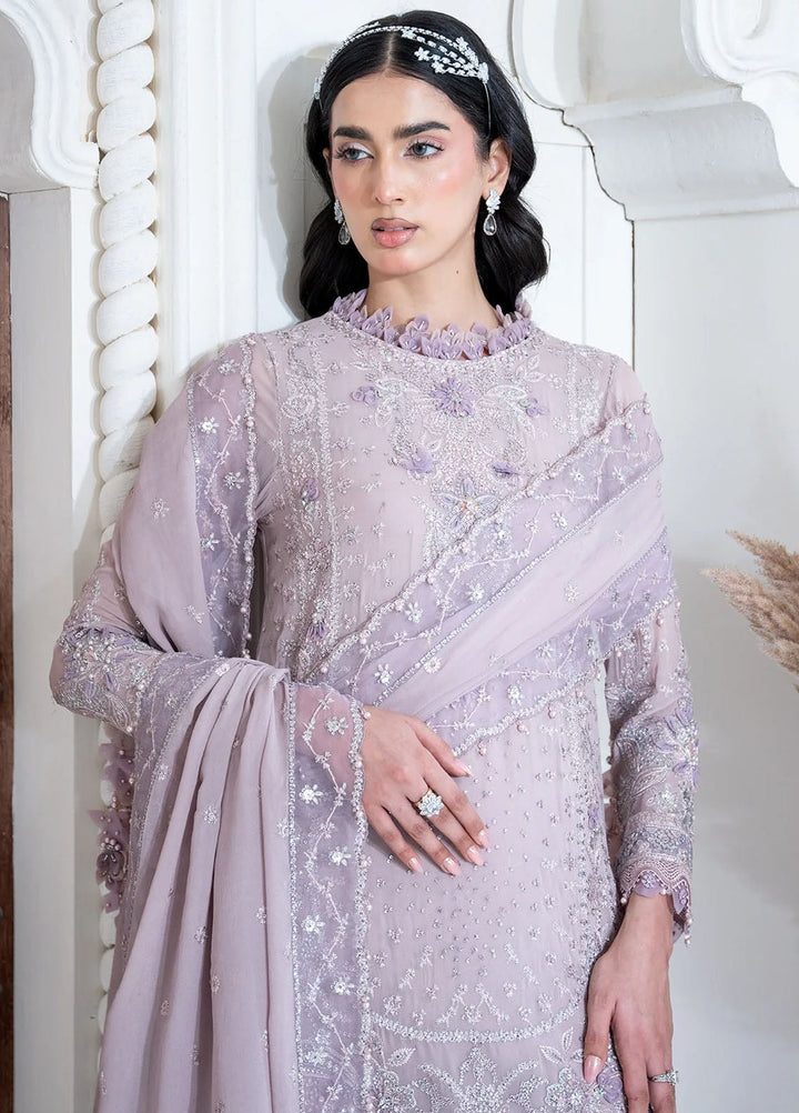 Khurshid Pret Embroidered Georgette Chiffon 3 Piece Suit Blush