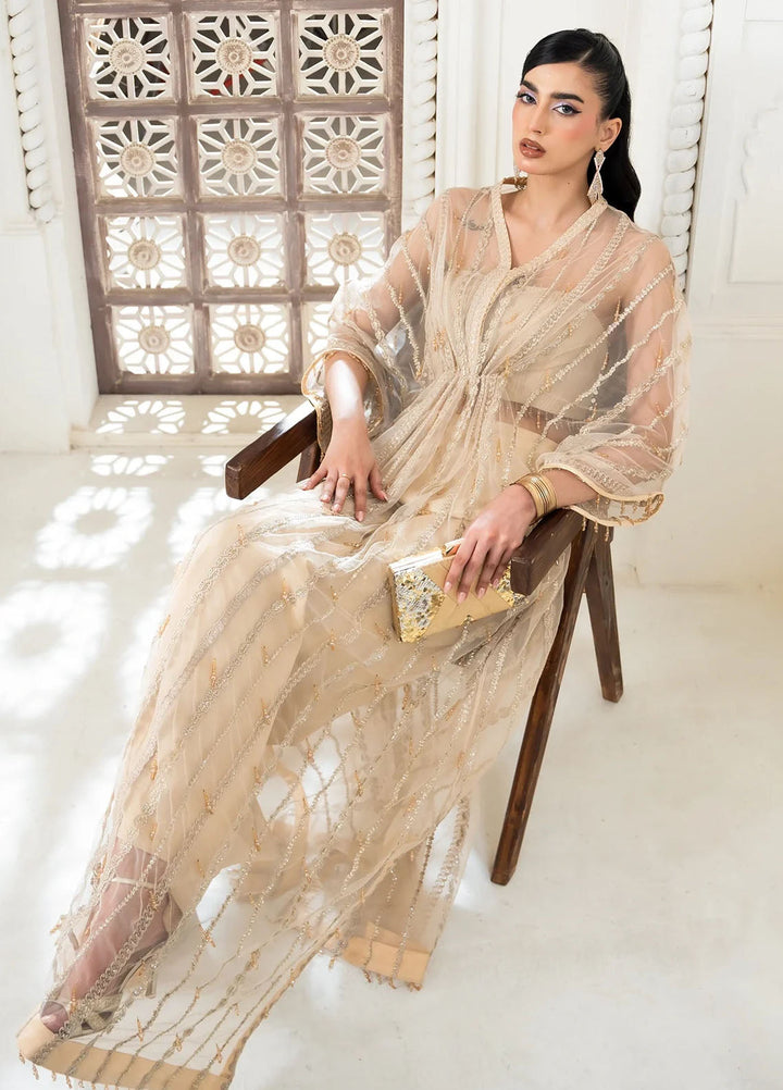Khurshid Pret Embroidered Net 2 Piece Suit Glow