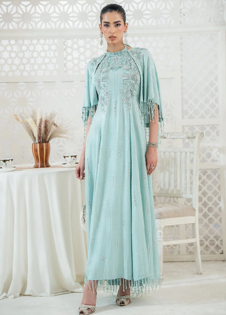 Khurshid Pret Embroidered Raw Silk 3 Piece Suit Storm