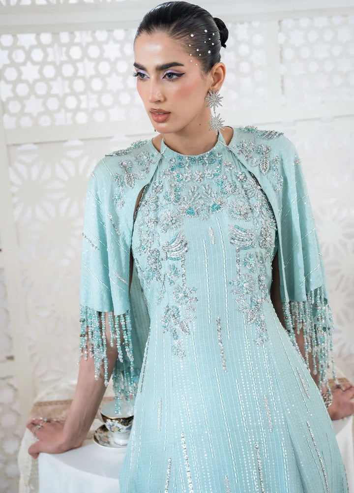 Khurshid Pret Embroidered Raw Silk 3 Piece Suit Storm