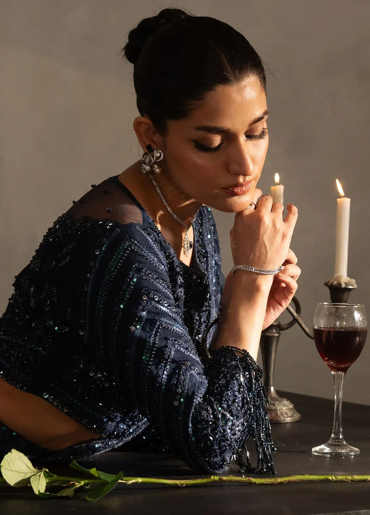 Khurshid Pret Embroidered Raw Silk Saree Luna