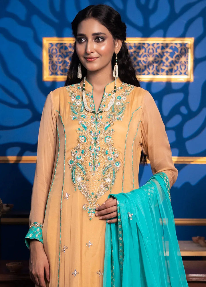 Khuwab by Kazma Pret Embroidered Bamber Chiffon 3 Piece Suit Mosswood