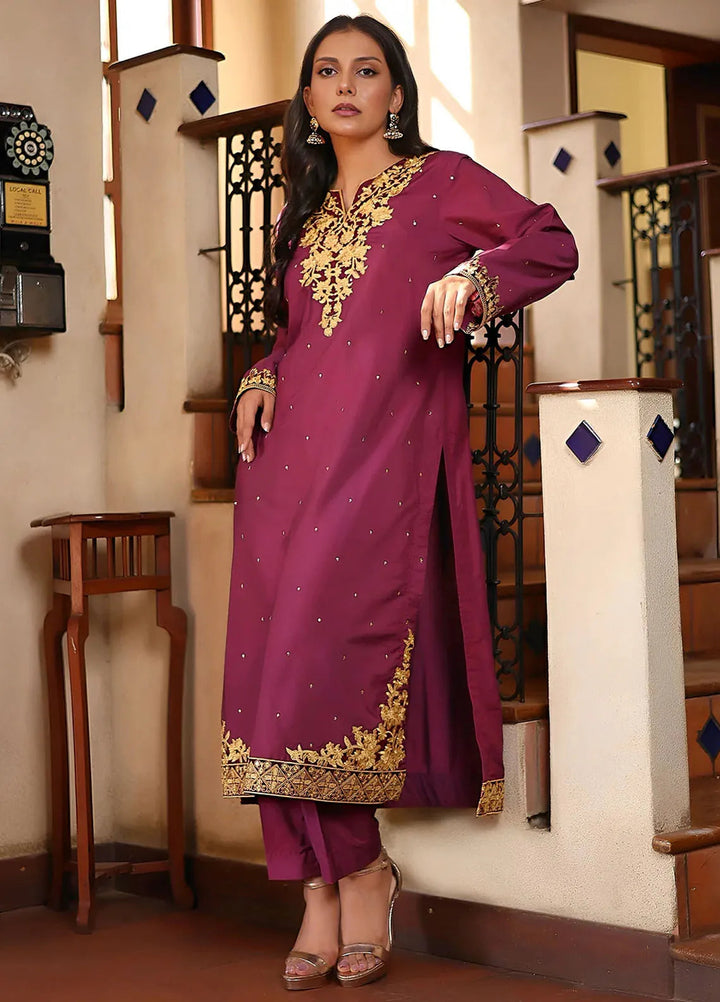 Khuwab by Kazma Pret Embroidered Cotton Silk 2 Piece Suit Luxe-004