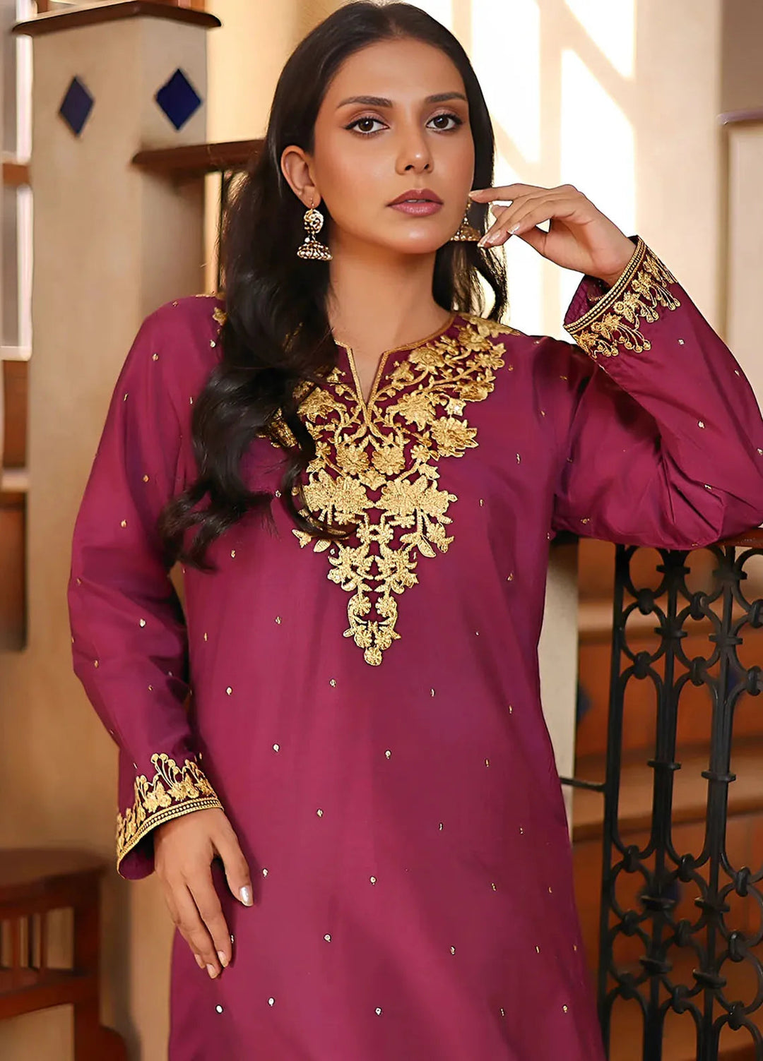 Khuwab by Kazma Pret Embroidered Cotton Silk 2 Piece Suit Luxe-004