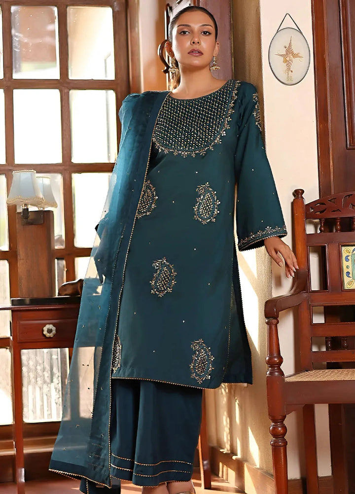 Khuwab by Kazma Pret Embroidered Cotton Silk 3 Piece Suit CE-004
