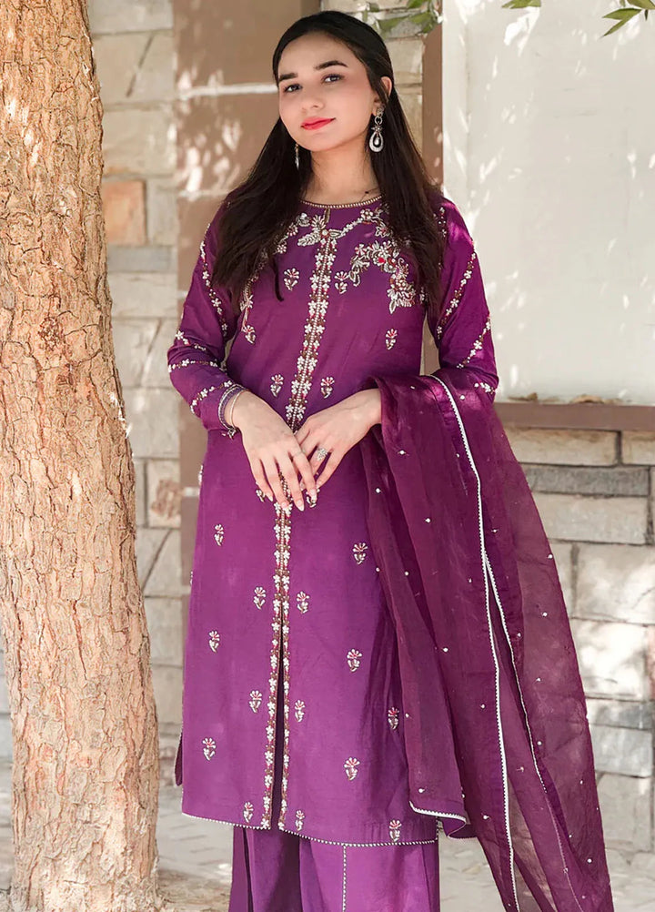 Khuwab by Kazma Pret Embroidered Cotton Silk 3 Piece Suit Gul E Bahar