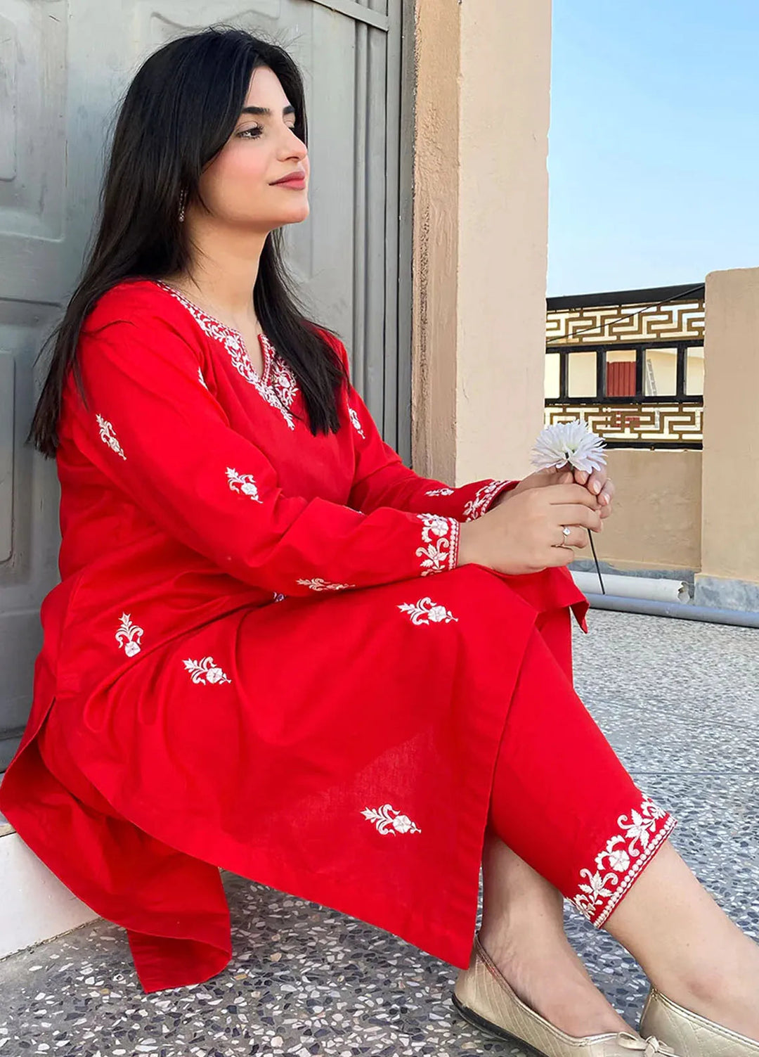 Khuwab by Kazma Pret Embroidered Lawn Silk 2 Piece Suit Luxe-001