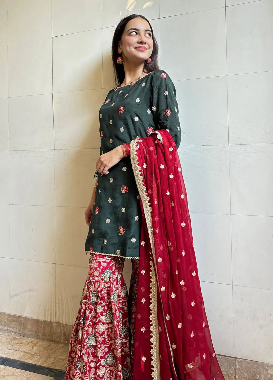 Khuwab by Kazma Pret Embroidered Raw silk 3 Piece Suit Gharara