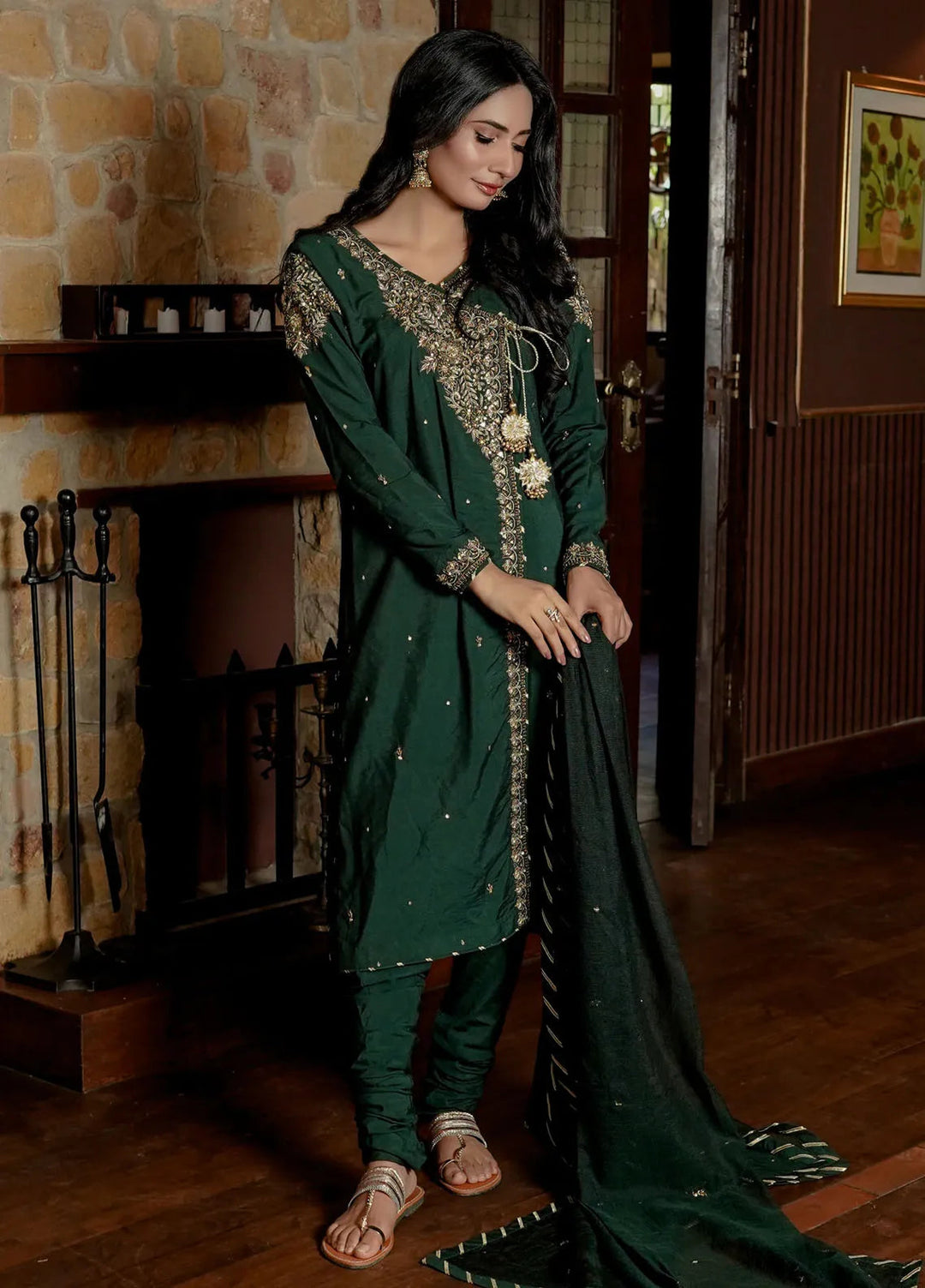Khuwab by Kazma Pret Embroidered SIlk 3 Piece Suit CE 007