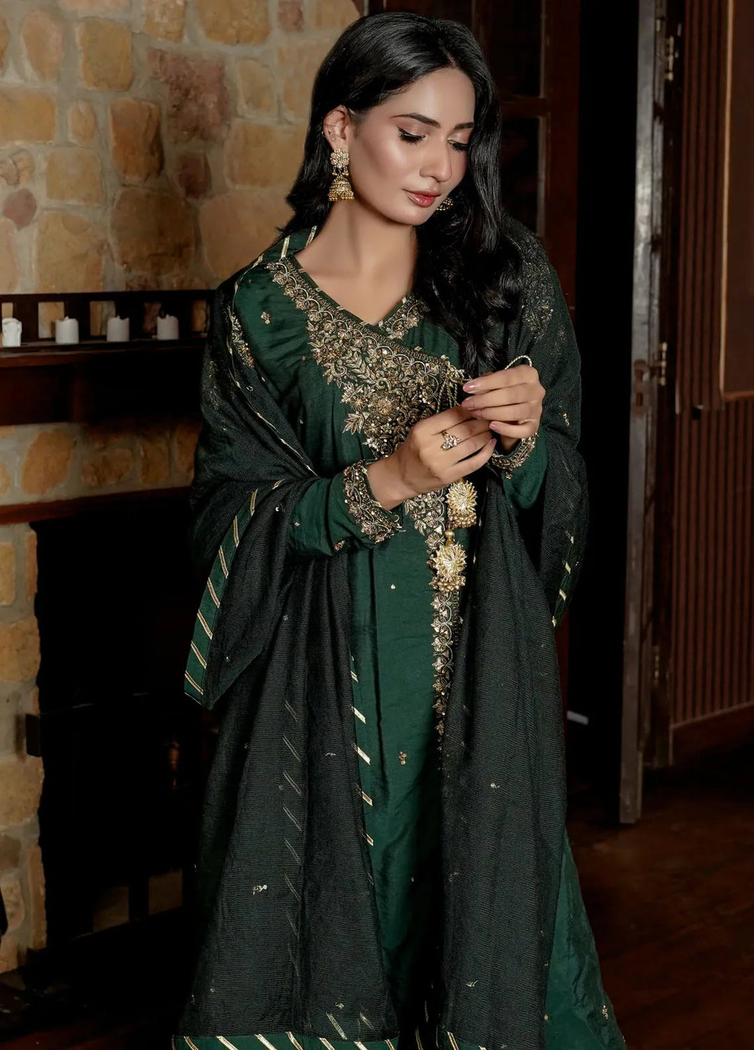 Khuwab by Kazma Pret Embroidered SIlk 3 Piece Suit CE 007