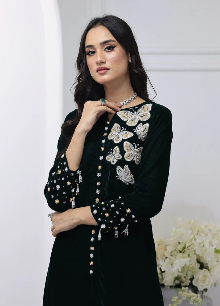 Khuwab by Kazma Pret Embroidered Velvet 2 Piece Suit Butterfly Bliss