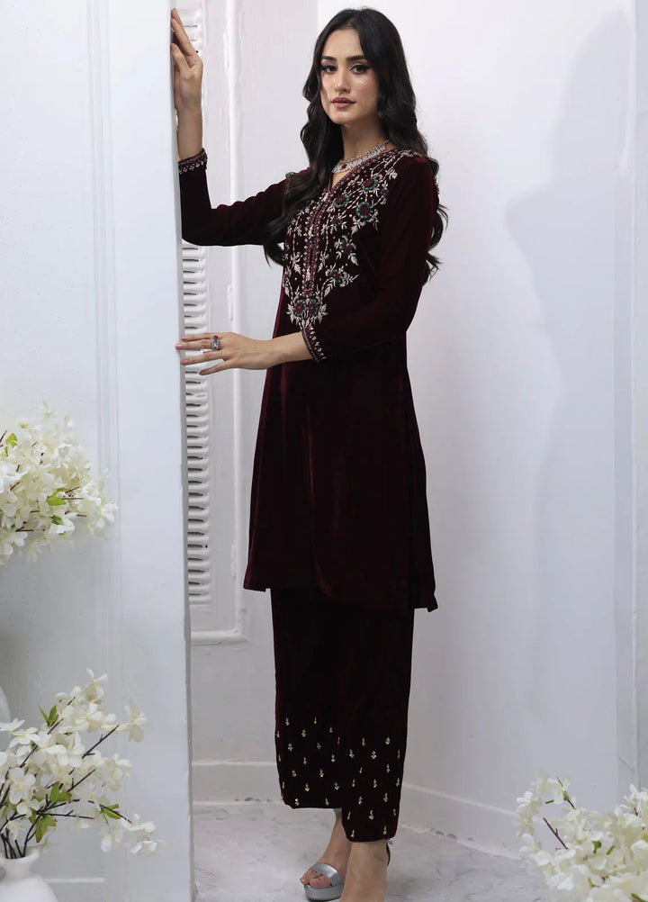 Khuwab by Kazma Pret Embroidered Velvet 2 Piece Suit Noor-E-Fleurs