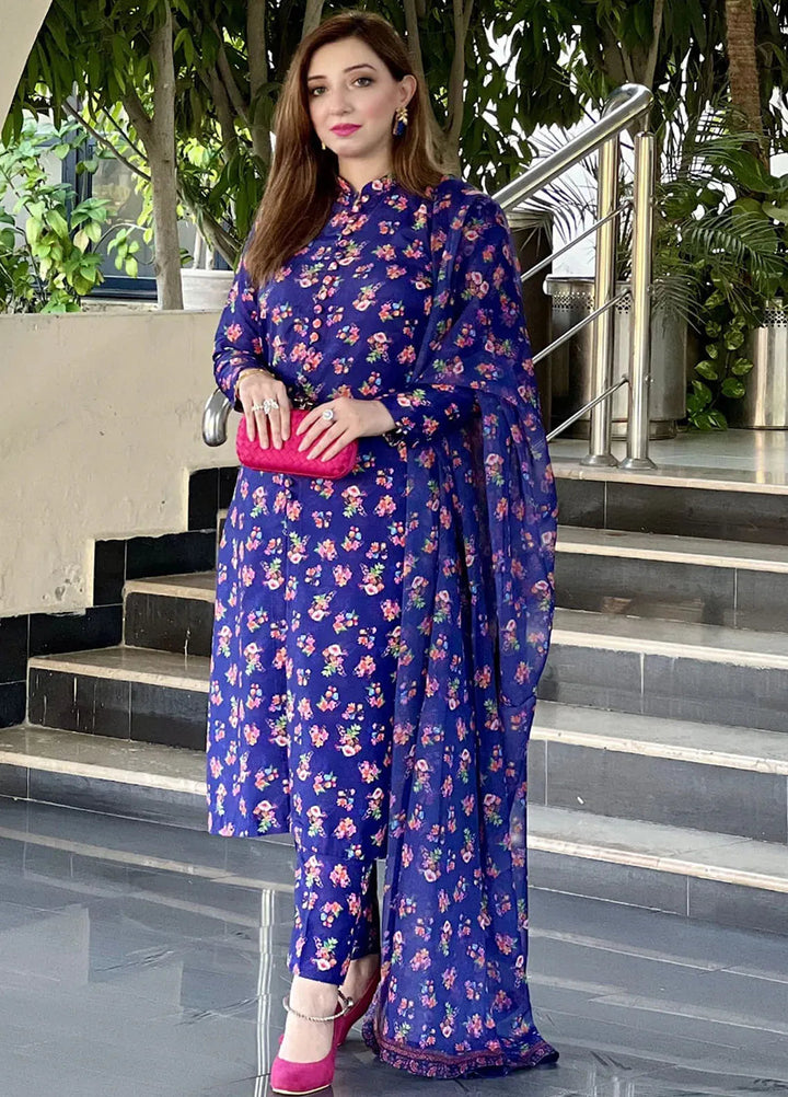 Khuwab by Kazma Pret Printed Swiss Monar 3 Piece Suit Luxe-005