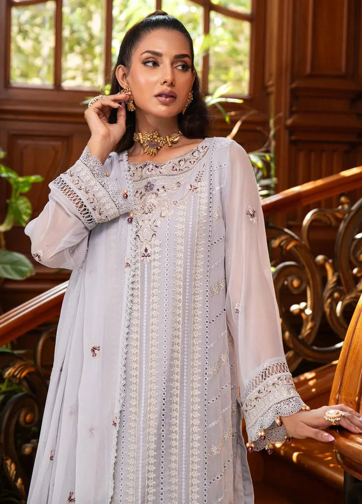 Khuwabeeda by Addee Embroidered Chiffon Suit Unstitched 4 Piece AD24K  MF-012 Fari - Festive Collection