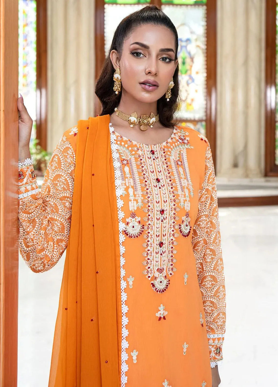 Khuwabeeda by Addee Embroidered Chiffon Suit Unstitched 4 Piece AD24K  MF-014 Ushba - Festive Collection