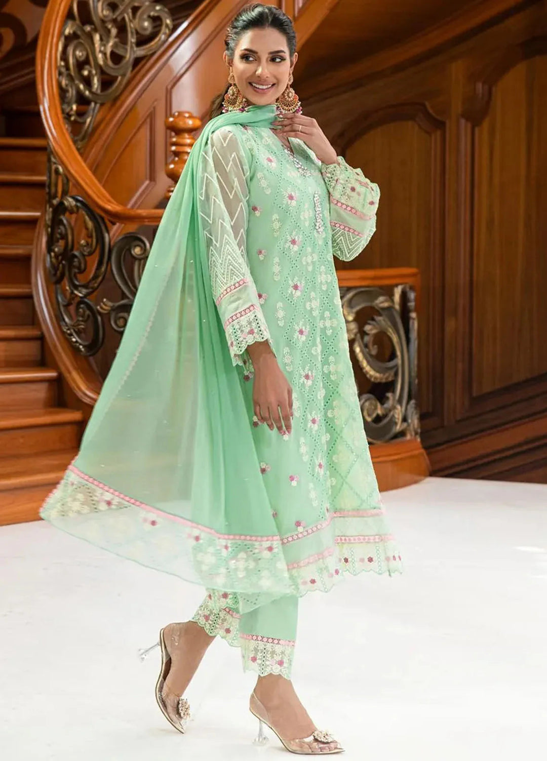 Khuwabeeda by Addee Embroidered Chiffon Suit Unstitched 4 Piece AD24K  MF-019 Sumbul - Festive Collection