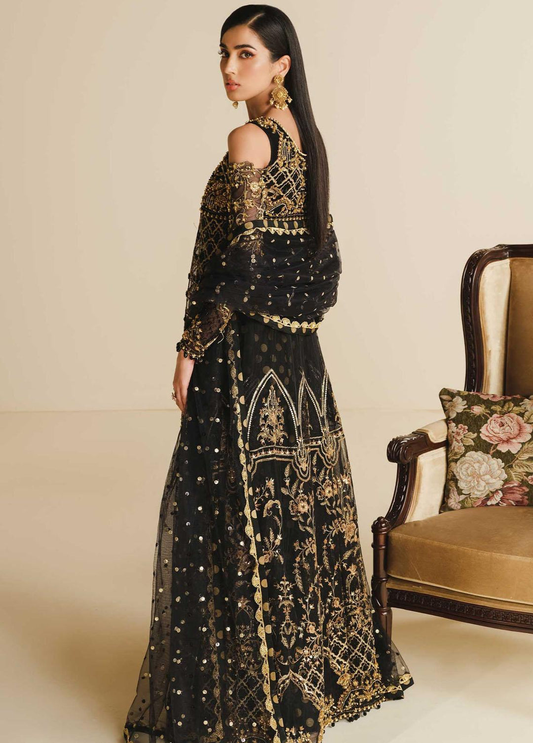 Khwaab By Maryum N Maria Embroidered Net Suits Unstitched 3 Piece MNM22K Heroine (MFG-0023) - Luxury Collection