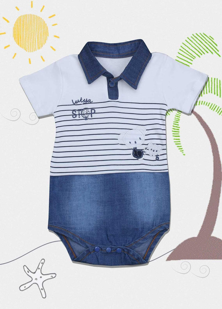 Sanaulla Exclusive Range Cotton Fancy Romper for Kids -  1011 White