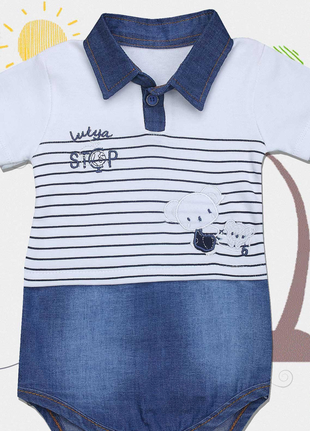 Sanaulla Exclusive Range Cotton Fancy Romper for Kids -  1011 White