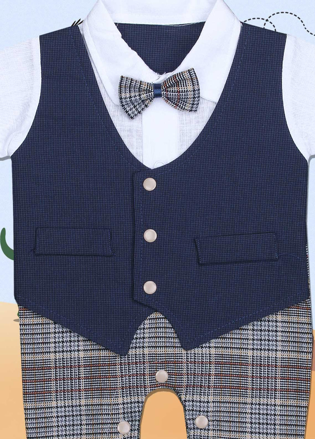 Sanaulla Exclusive Range Cotton Fancy Romper for Kids -  1037 Blue