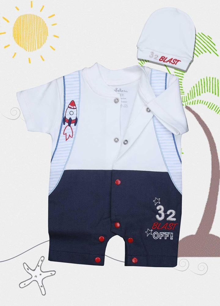 Sanaulla Exclusive Range Cotton Fancy Romper for Kids -  1039 White2