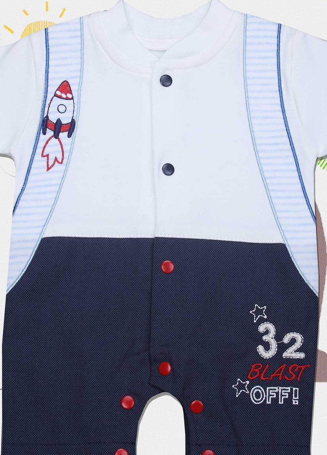 Sanaulla Exclusive Range Cotton Fancy Romper for Kids -  1039 White2