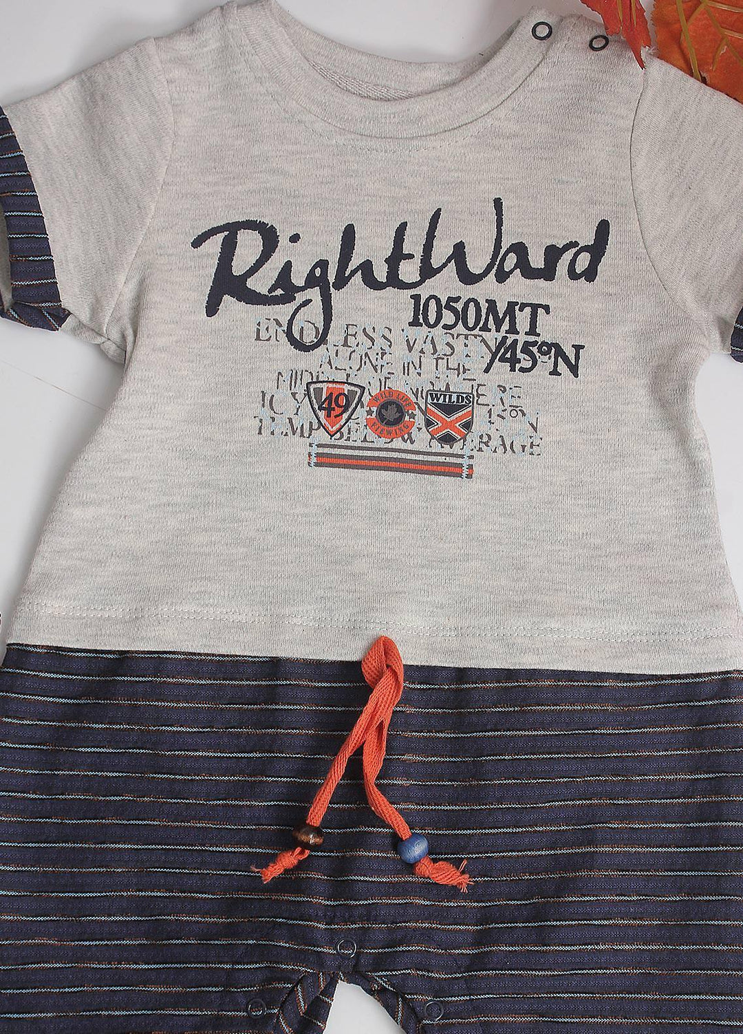 Sanaulla Exclusive Range Cotton Fancy Pret Romper for Kids -  213682 Blue