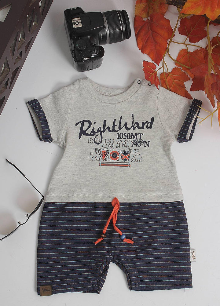 Sanaulla Exclusive Range Cotton Fancy Pret Romper for Kids -  213682 Blue