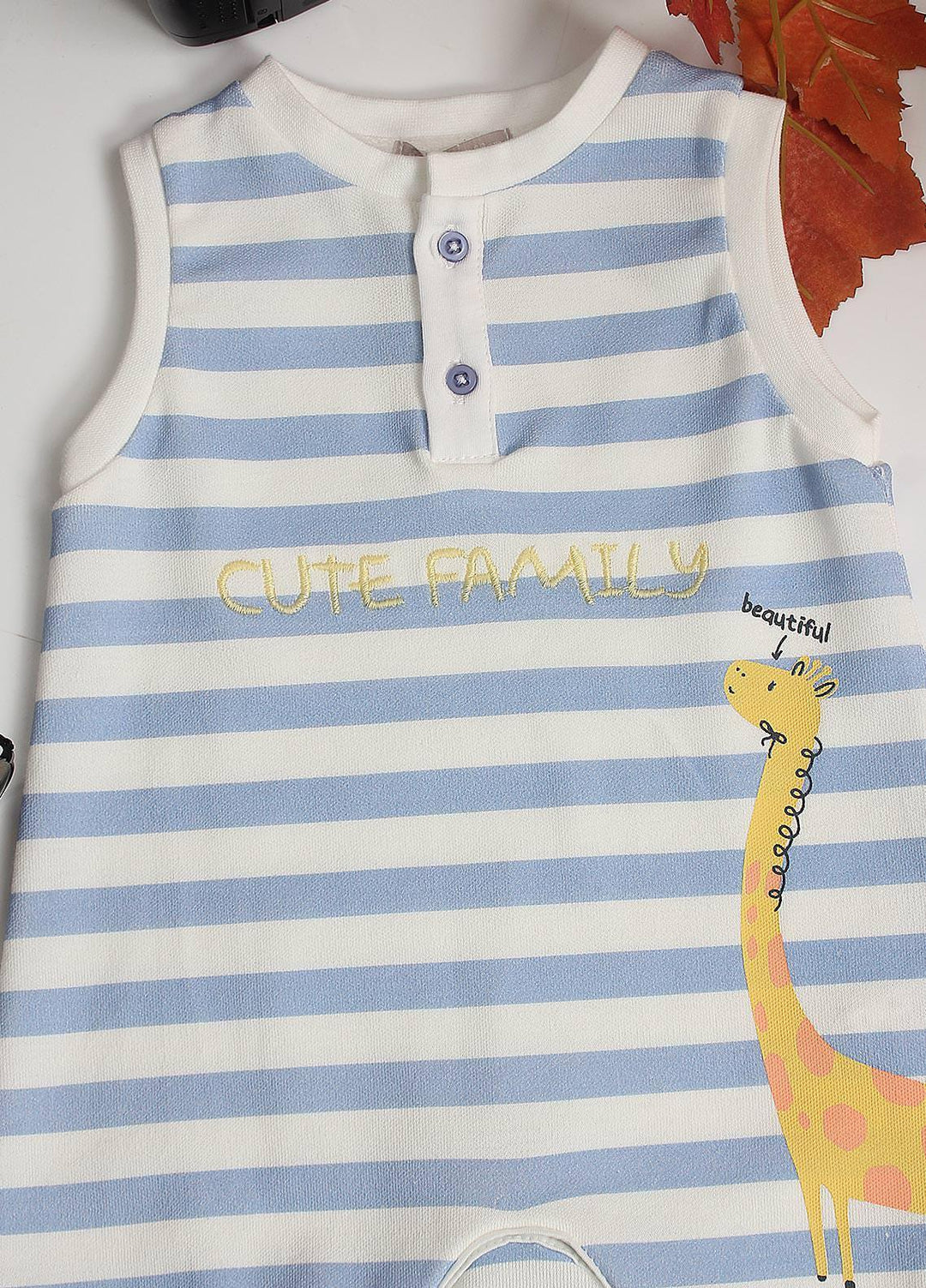 Sanaulla Exclusive Range Cotton Fancy Pret Romper for Kids -  481384 Blue