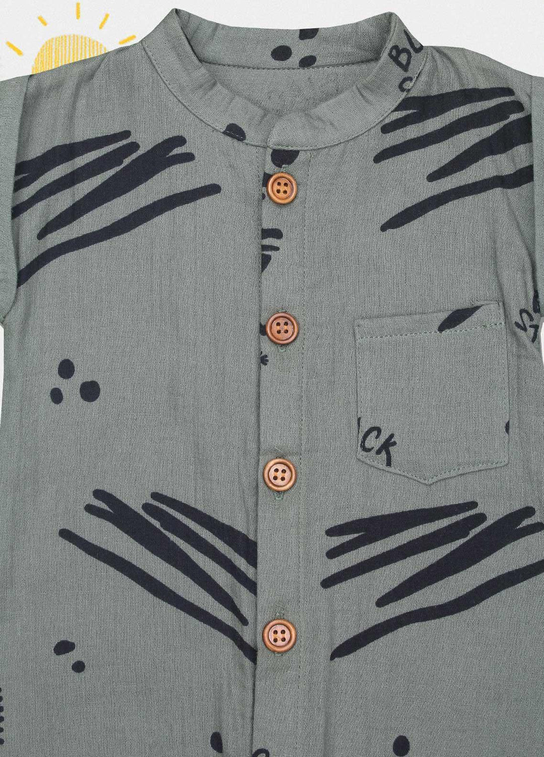 Sanaulla Exclusive Range Cotton  Kids Rompers -  1247 Green