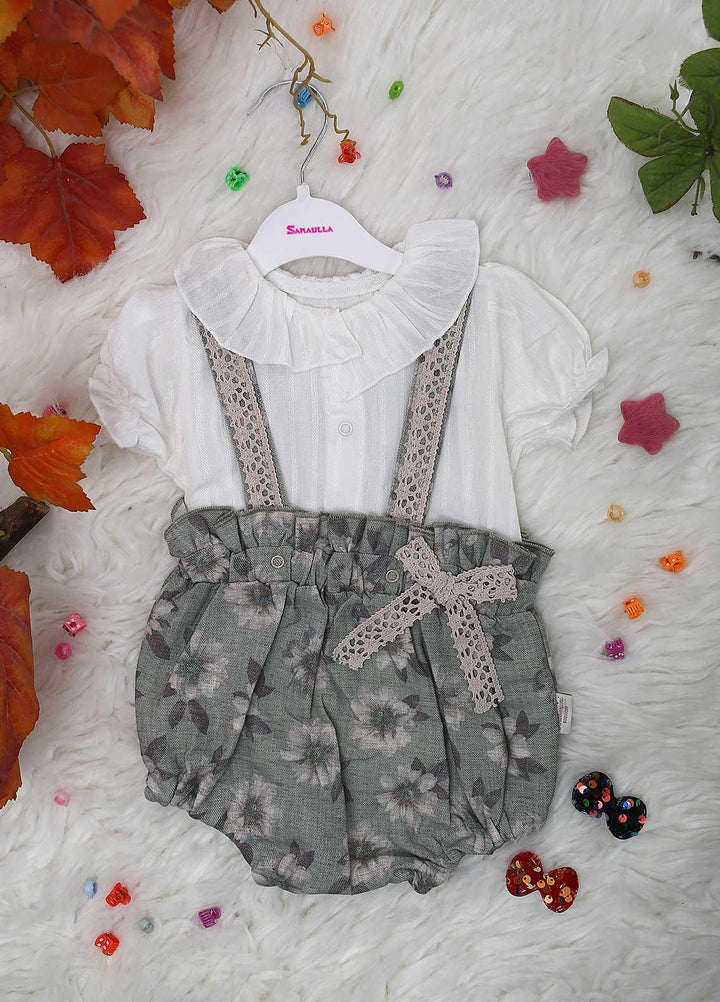 Sanaulla Exclusive Range Cotton  Kids Rompers -  1860 Green