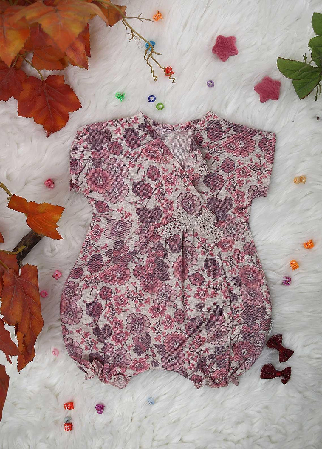 Sanaulla Exclusive Range Cotton  Kids Rompers -  1866 Pink