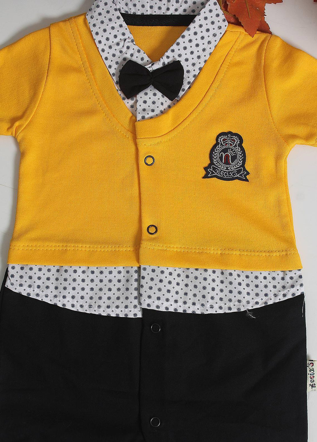 Sanaulla Exclusive Range Cotton Fancy Pret Romper for Kids -  1182 Yellow