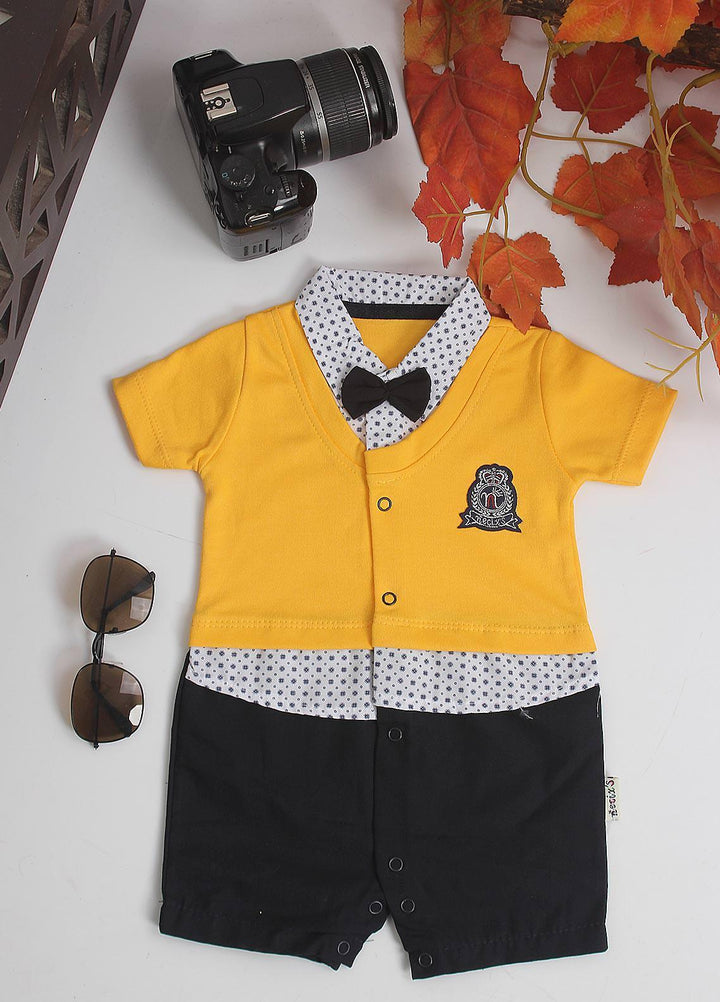 Sanaulla Exclusive Range Cotton Fancy Pret Romper for Kids -  1182 Yellow