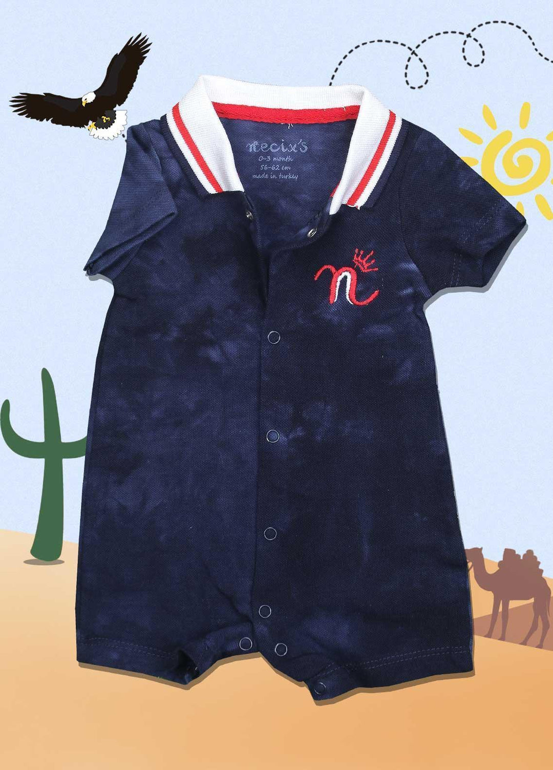 Sanaulla Exclusive Range Cotton Fancy Romper for Kids -  212163 Blue