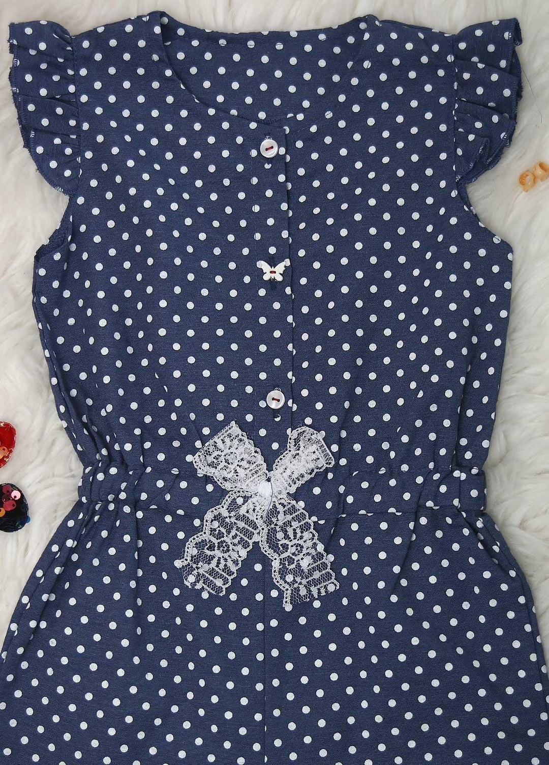 Sanaulla Exclusive Range Cotton  Rompers for Kids -  221053 Navy Blue