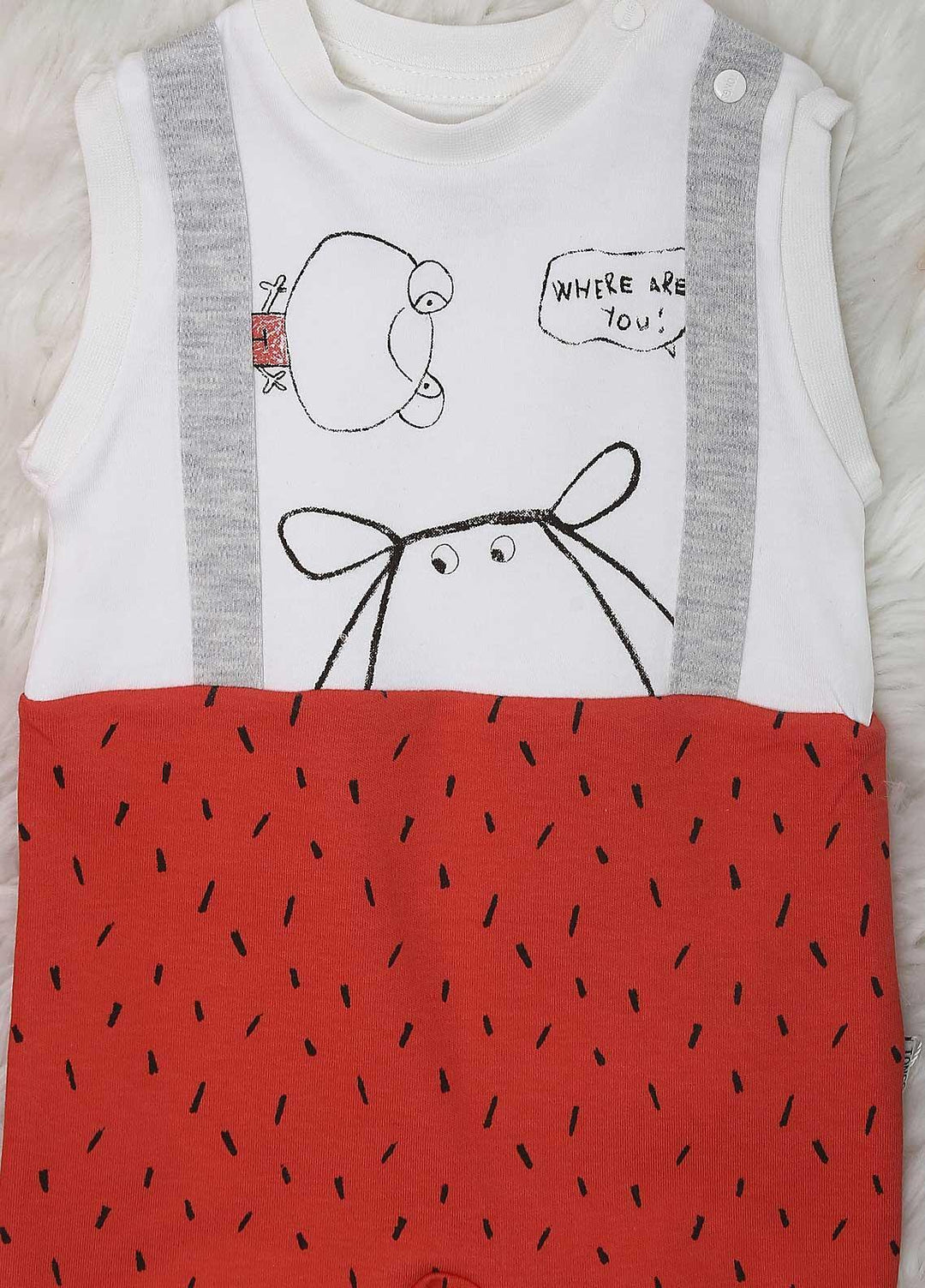 Sanaulla Exclusive Range Cotton  Rompers for Kids -  2223 Red